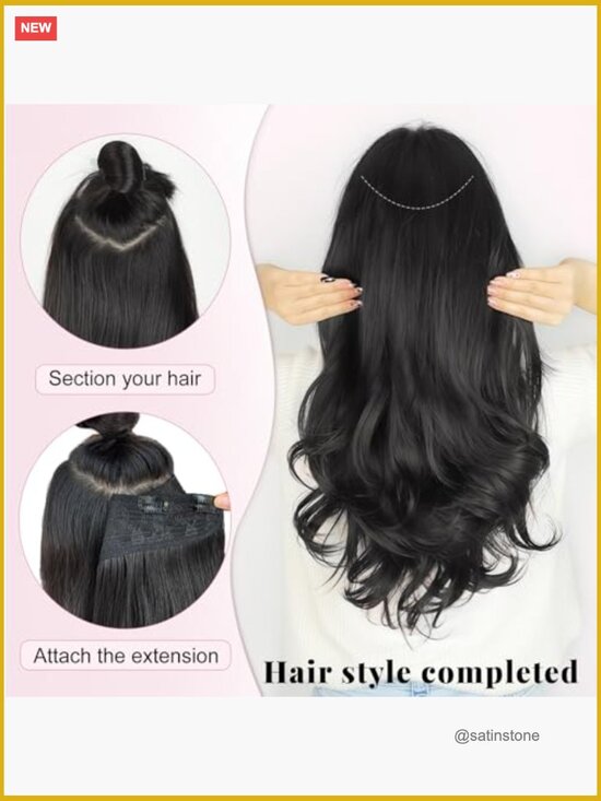 Synthetic Wavy Layered Clip-in Hair Extensions, 20 inch, Tangle Free main image 5
